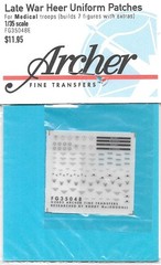 Archer Heer Late War Medical Troopsn Uniform Patches Transfers Decals FG35048E