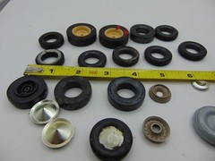 Lot of vintage 1960’s Model Car or Truck Parts Misc. Junkyard Wheels Tires Caps
