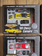 4 American Muscle Model Car Kit Die-Cast 69 Chevy, Chevelle, Dodge, Ford 1:64