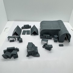 1/72 Miniature Military Fortress Base Battle Scenes Ruins Military Base