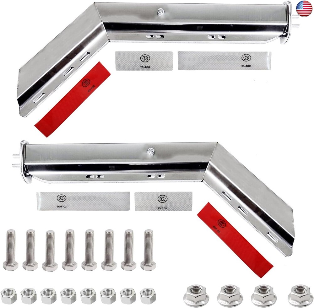 2 Pack Angled Stainless Steel Heavy Duty Spring Loaded Mud Flap Hanger Bracket