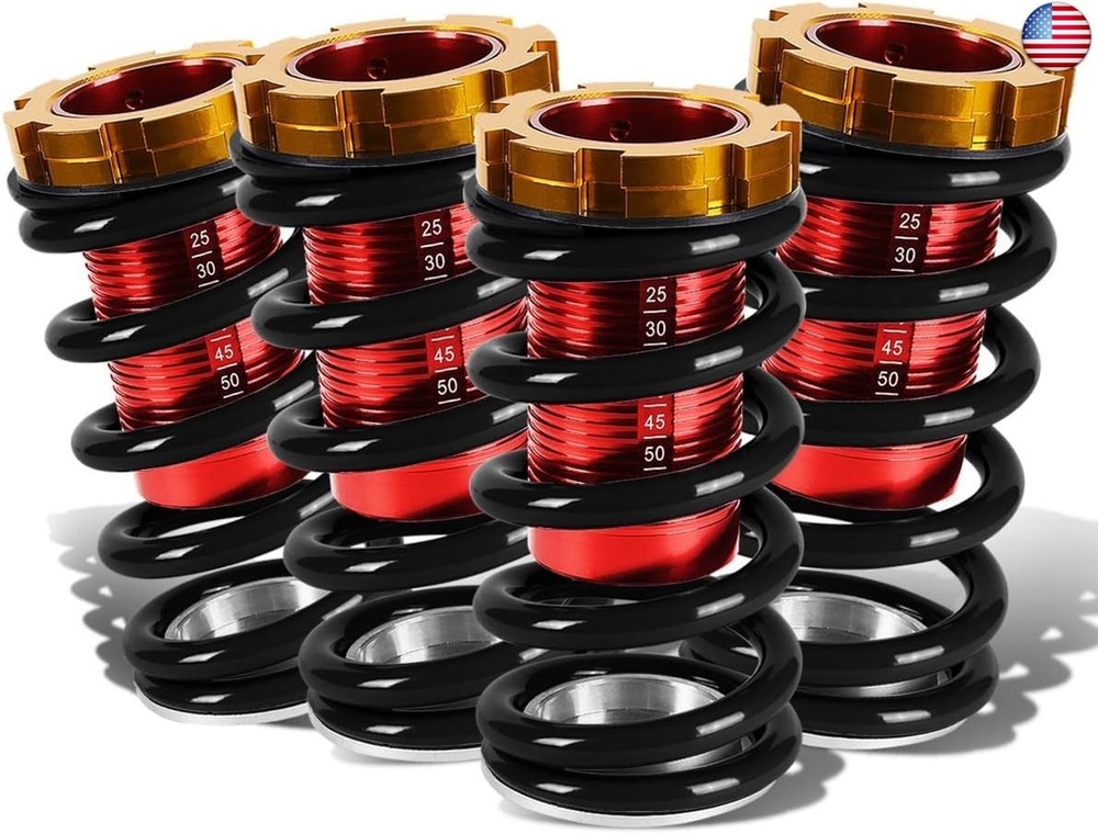 DNA MOTORING 4PCS Suspension Coilover Sleeves Spring Kit Compatible with 88-00