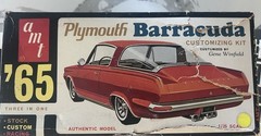 RARE! VINTAGE AMT 1965 PLYMOUTH BARRACUDA KIT. Extra Set Decals And Chromes