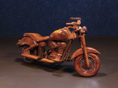 Handmade FX-Style Cruiser Motorcycle Wood Model | V-Twin Custom Bike Decor