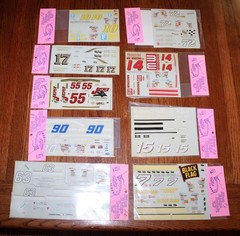9ct Lot Blue Ridge Waterside Decals ORRC 1/24 and 1/25 Scale NASCAR Racing NOS