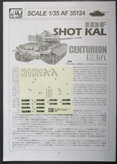 AFV Club 1/35 Scale IDF Shot Kal 1973 – Decals from Kit No. AF35124