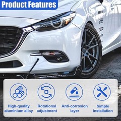 2PCS 8″-11″ Adjustable Splitter Strut Rods, Automotive Front Bumper Lip Support