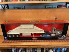 NEWRAY PETERBILT BOTTOM DUMP TRAILER GRAVEL BOX SEMI TRUCK TRACTOR SET 1:32