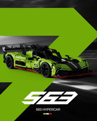 S63 Hypercar Model Building Set, 1:8 Scale Collectible Racing Car for Adults, Bu