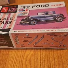 AMT ’32 Ford V-8 Coupe Car Kit 1:32 Chromed Accessories Decals Vintage Packaging