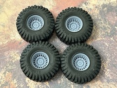 1/24 Scale: 15-Inch “Militia” Wheels W/ Huge 35-inch Mud Tires. Resin