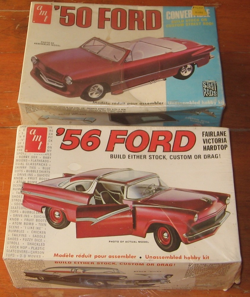 AMT 1950 Ford Convertible T353 1956 Fairlane T271 Lot of 2 Sealed 1970s Issue