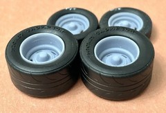 Resin 17/15 Scale inch “Chevy Rally” Drag Wheels With Cheater Slicks 1/24, 1/25