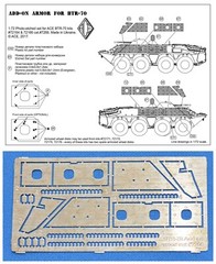 ACE Model 1/72 BTR-70 Additional Armor Brass Photoetch Detail for 72164 & 72166