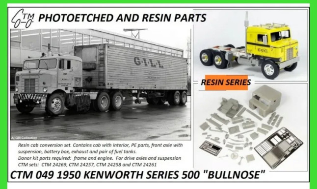 CTM RESIN CTM 049 1950 KENWORTH BULLNOSE TRANSKIT 1/25 scale