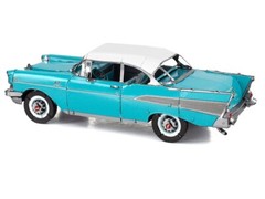 1957 CHEVROLET BEL AIR TURQUOISE STEEL MODEL KIT BY METAL EARTH ME1010