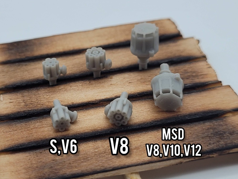 V8 straight,V6 MSD distributors for 1/24 and 1/25 scale (4 pack) (Pre-drilled)