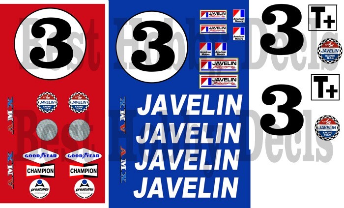 #3 Peter Revson 1968 AMC Javelin Trans-Am 1/18th Scale Waterslide Decals