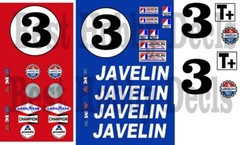 #3 Peter Revson 1968 AMC Javelin Trans-Am 1/43rd Scale Waterslide Decals