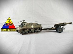 Built 1/35 M7 variant US Army Prime Mover with M1a1 155mm towed howitzer
