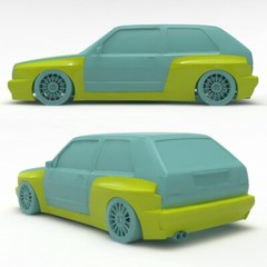 1:24 Volkswagen VW Golf MK2 PandemStyle Widebody Transkit For Revell & Fujimi