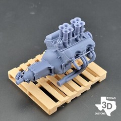 Hilborn Injected 1st Gen BBC “W” model engine resin 3D printed 1/25 1/24