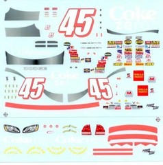 Powerslide #45 Coke Zero 2007 Dodge Kyle Petty 1/24 Nascar decal