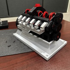 3d Printed V12 Compressed Air Engine Model