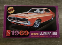 AMT 1969 Cougar Eliminator 1/25 Scale Plastic Model Kit Open Complete