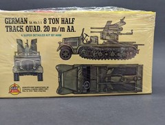 German 8 Ton Half Track Quad. 20 m/m AA AHM 1:72 Model Kit 552 Sealed Box 1974