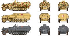 Italeri Plastic Model kit 1/72 Half-track Sd.Kfz. 251/1 Ausf. C 2 kits 7516