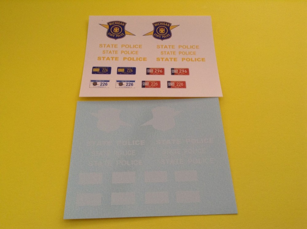 MICHIGAN STATE POLICE – 1/24 – 1/25th Scale Waterslide Police Decals