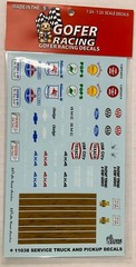 GOFER RACING DECALS Service truck pickup SHEET 1:24 1:25 CAR MODEL 11038