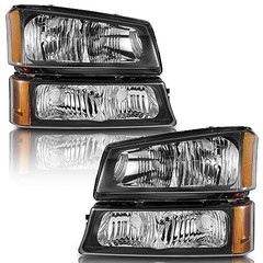 Headlights OE Replacement Clear Lens l Black Housing l Amber Reflector