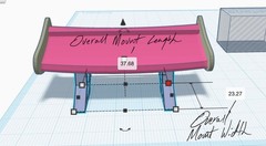 1 24 Scale Rear Spoiler No Prep Drag Style 3D Printed Resin Parts