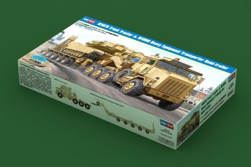 1/35 Hobby Boss 85502 M1070 Truck HET M1000 Semi Trailer Plastic Car Model DIY