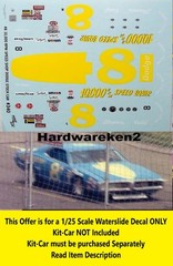 NASCAR DECAL # 8 10,000 RPM SPEED EQUIP 1975 DODGE CHARGER DALE EARNHARDT 1/25