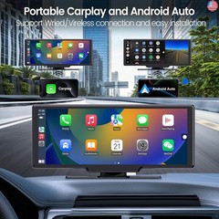 Wireless Carplay Screen for Car, 10.26″ HD Car Stereo Touch Screen with Android