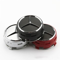 4PC 75mm Wheel Rim Cover Hub Caps Emblem Badge For Mercede s AMG Black