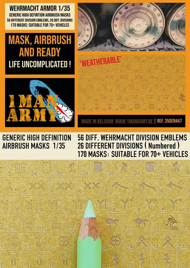 1 Man Army 1/35 German Wehrmacht Division Emblems Masking