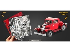 1932 FORD COUPE RED STEEL MODEL KIT BY METAL EARTH MMS198