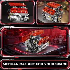 V8 Engine Model Kit Build Your Own Visible Car Motor STEM Working Model Kit