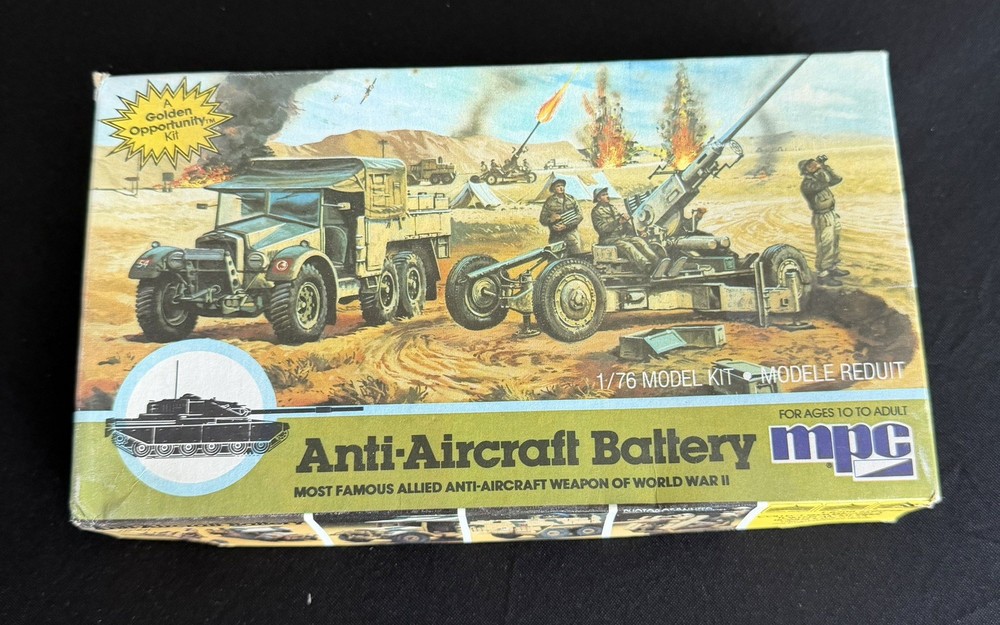 Vintage MPC 1/76 Anti-Aircraft Battery Model Kit WWII – ORIGINAL 1983