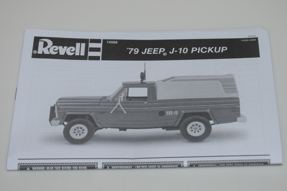REVELL 1979 JEEP J-10 PICKUP 14568 ⭐PARTS⭐ INSTRUCTION BOOKLET 1:25