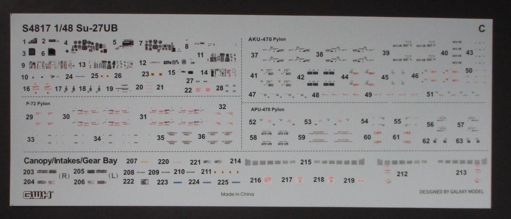 Great Wall Hobby 1/48th Scale Su-27UBM Flanker – Decal C from Kit No. S4817