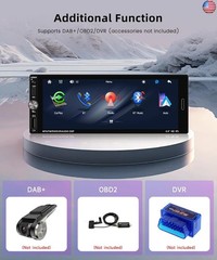 Car Stereo Single Din Wireless Carplay 6.9 inch Touch Screen Android Auto,