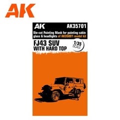 AK Interactive 1/35 Painting Mask FJ43 SUV Cabin Glass & Headlights for AK-35001