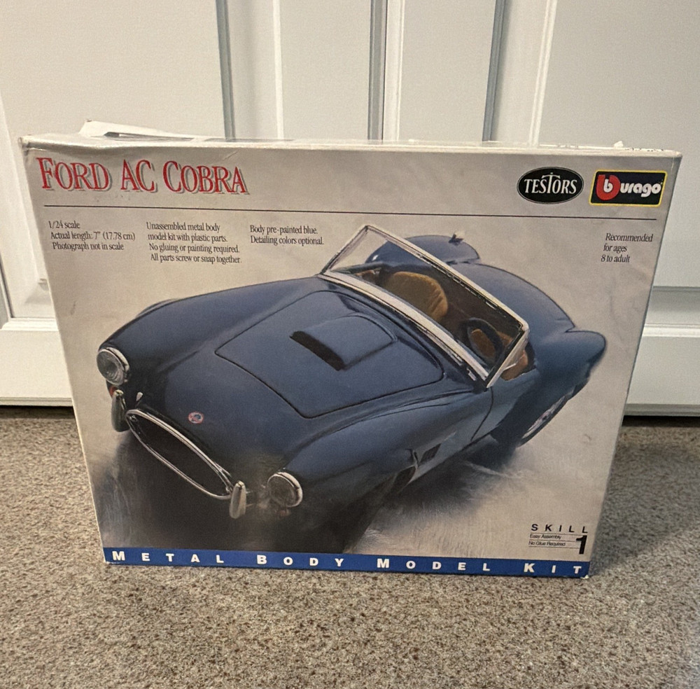 Testors Ford AC Cobra 1:24 Metal Model Kit MPN 164 Blue Painted 1992