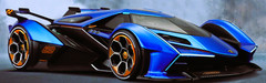 Lamborghini 1:18Race Car12Custom Built Concept Metal Body Model Carousel BLUE 24