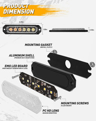 406T Emergency Strobe Grille Lights: 4Pcs 6 LED Sync Feature Safety Warning Flas